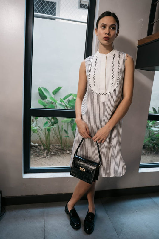 TEA Dress B&W STRIPES