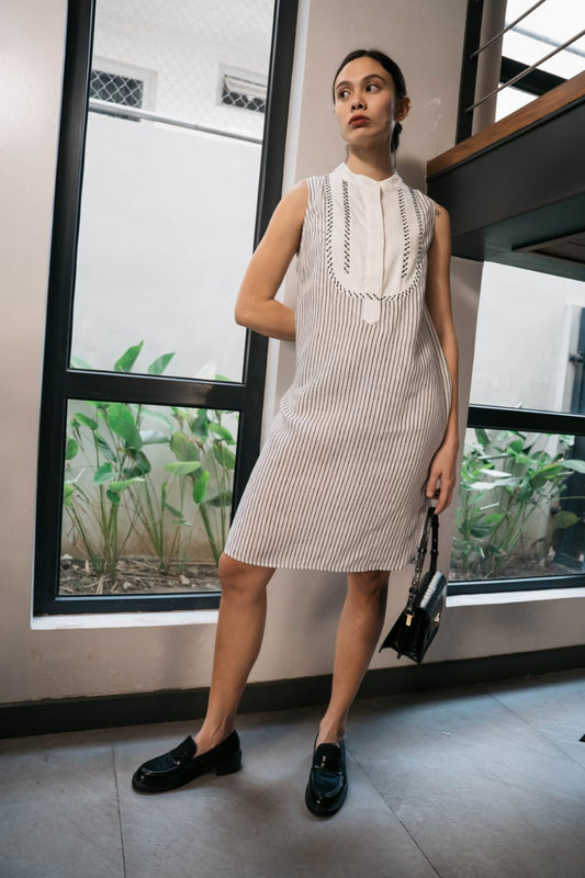 TEA Dress B&W STRIPES