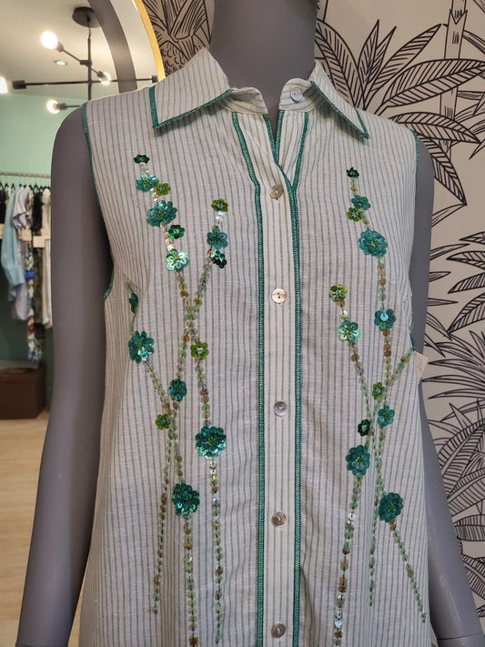 VIKA Dress GREEN STRIPES