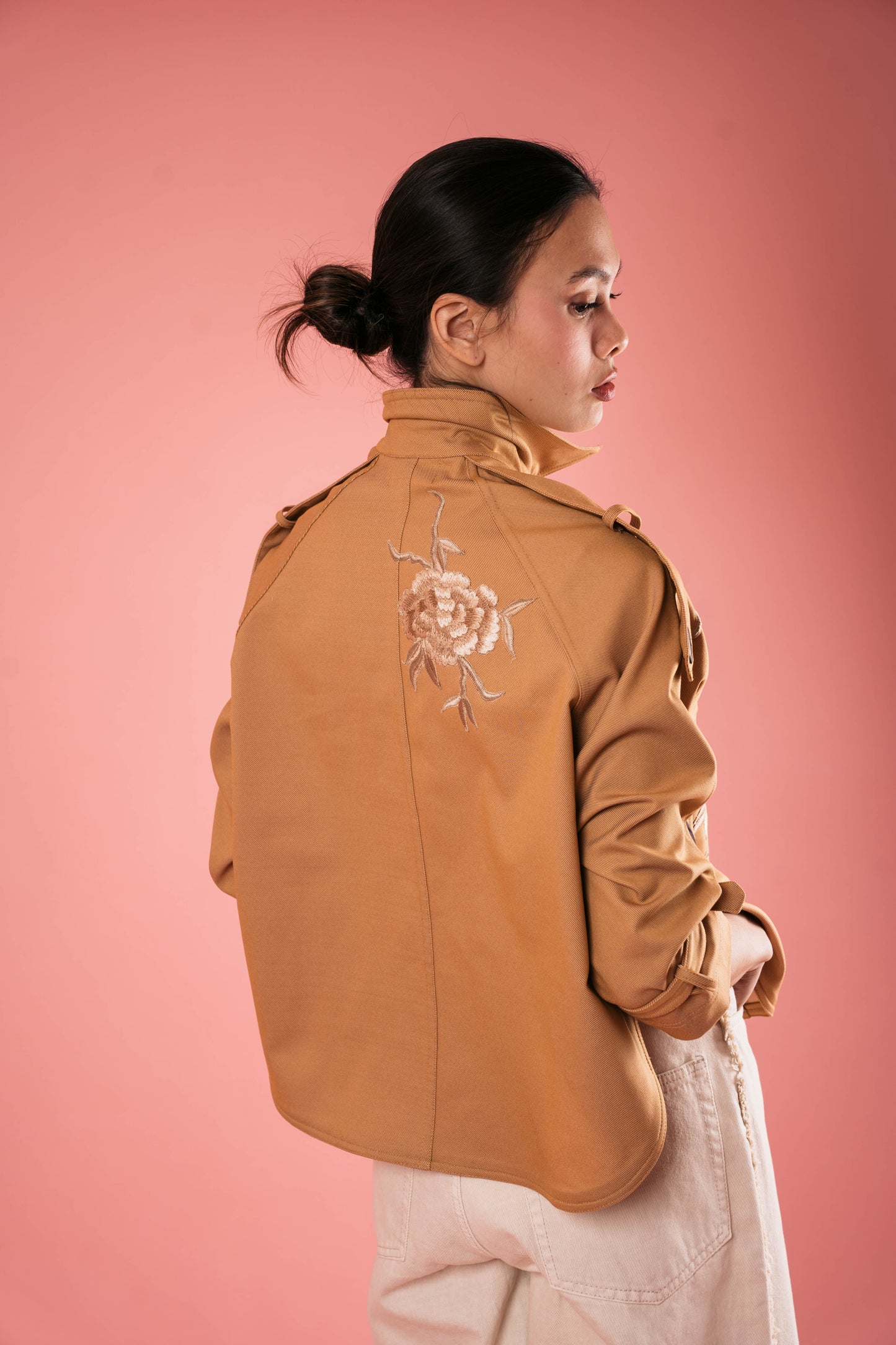 ALEXA Cropped Trench KHAKI