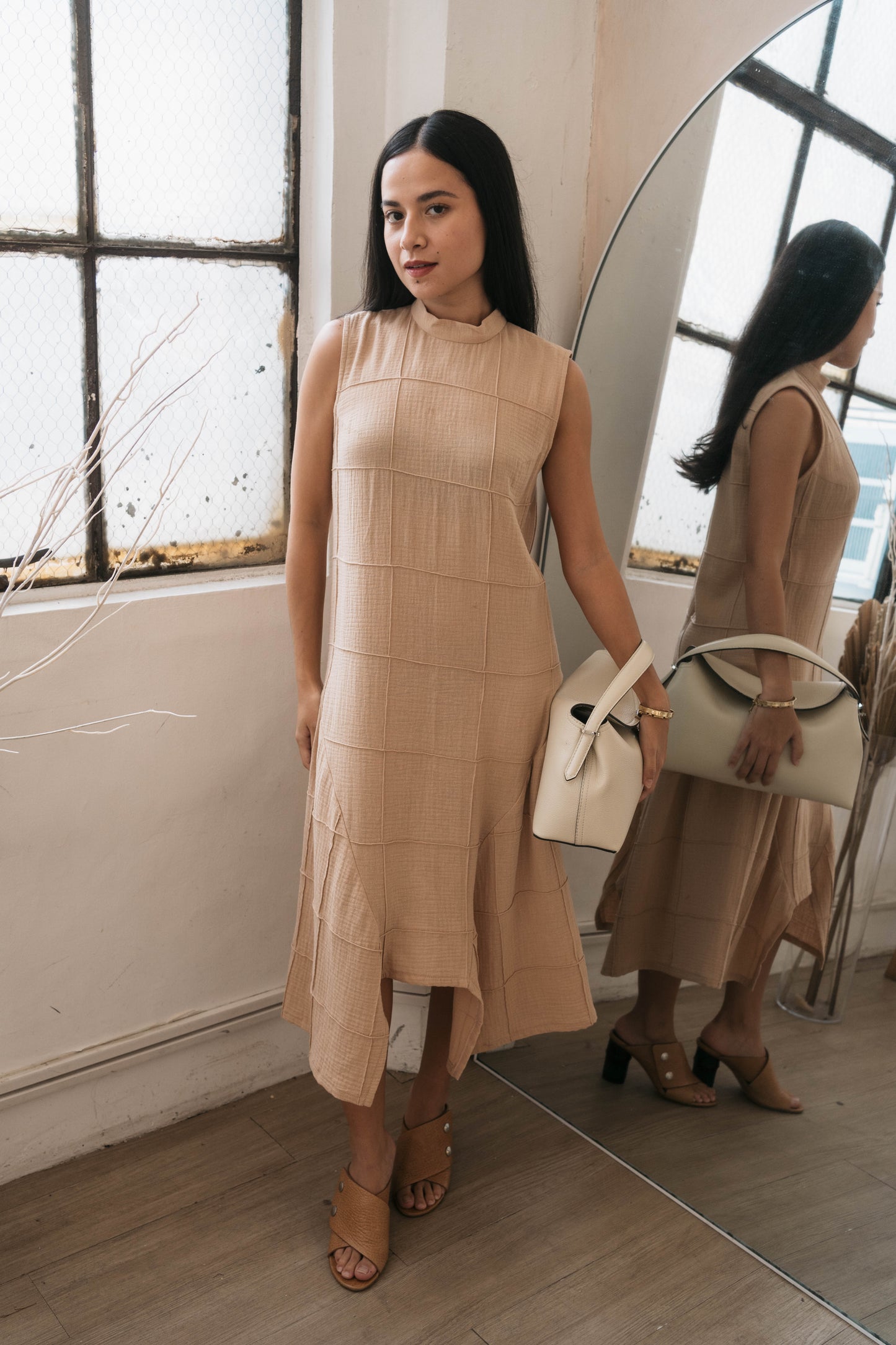 FRANCINE Stitched Dress LATTE
