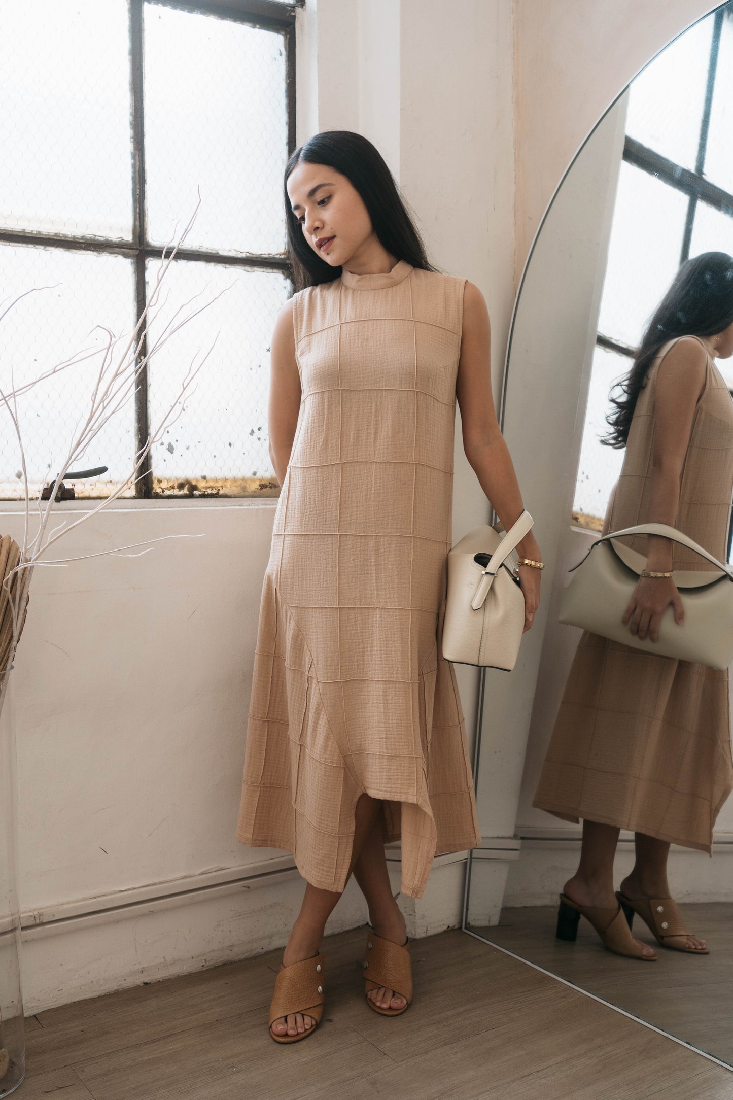 FRANCINE Stitched Dress LATTE