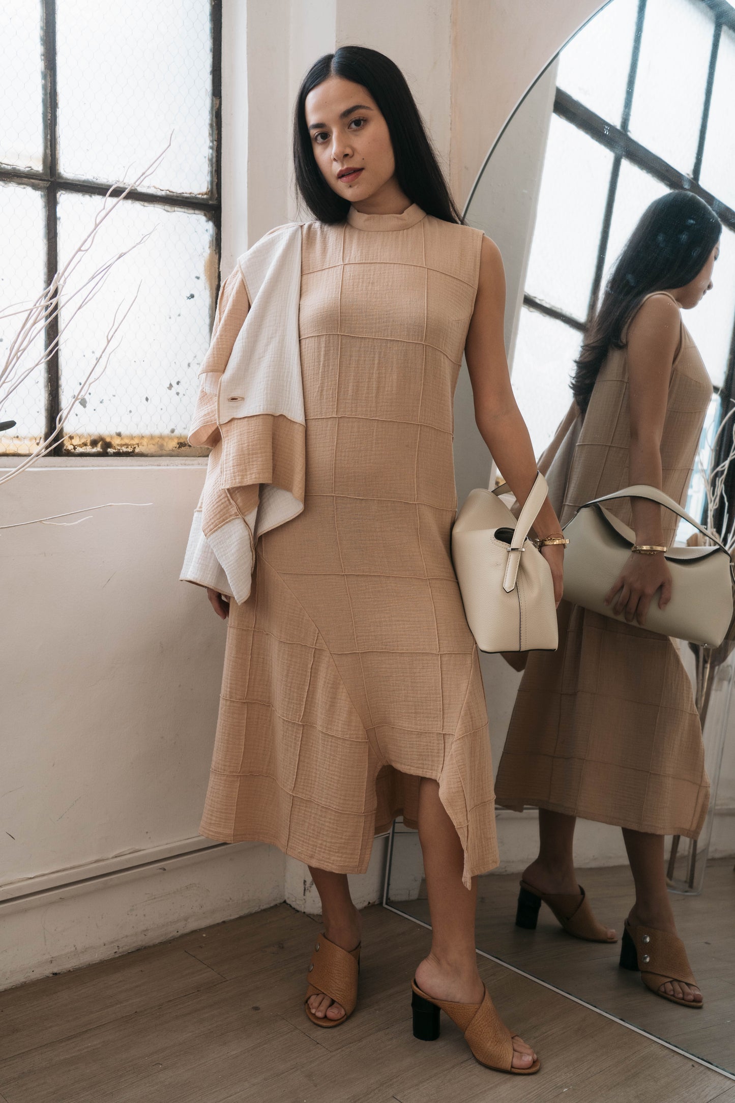 FRANCINE Stitched Dress LATTE