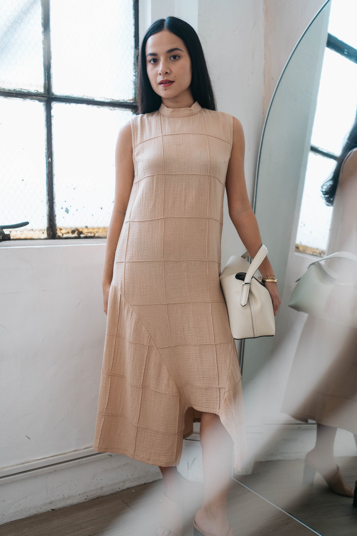 FRANCINE Stitched Dress LATTE