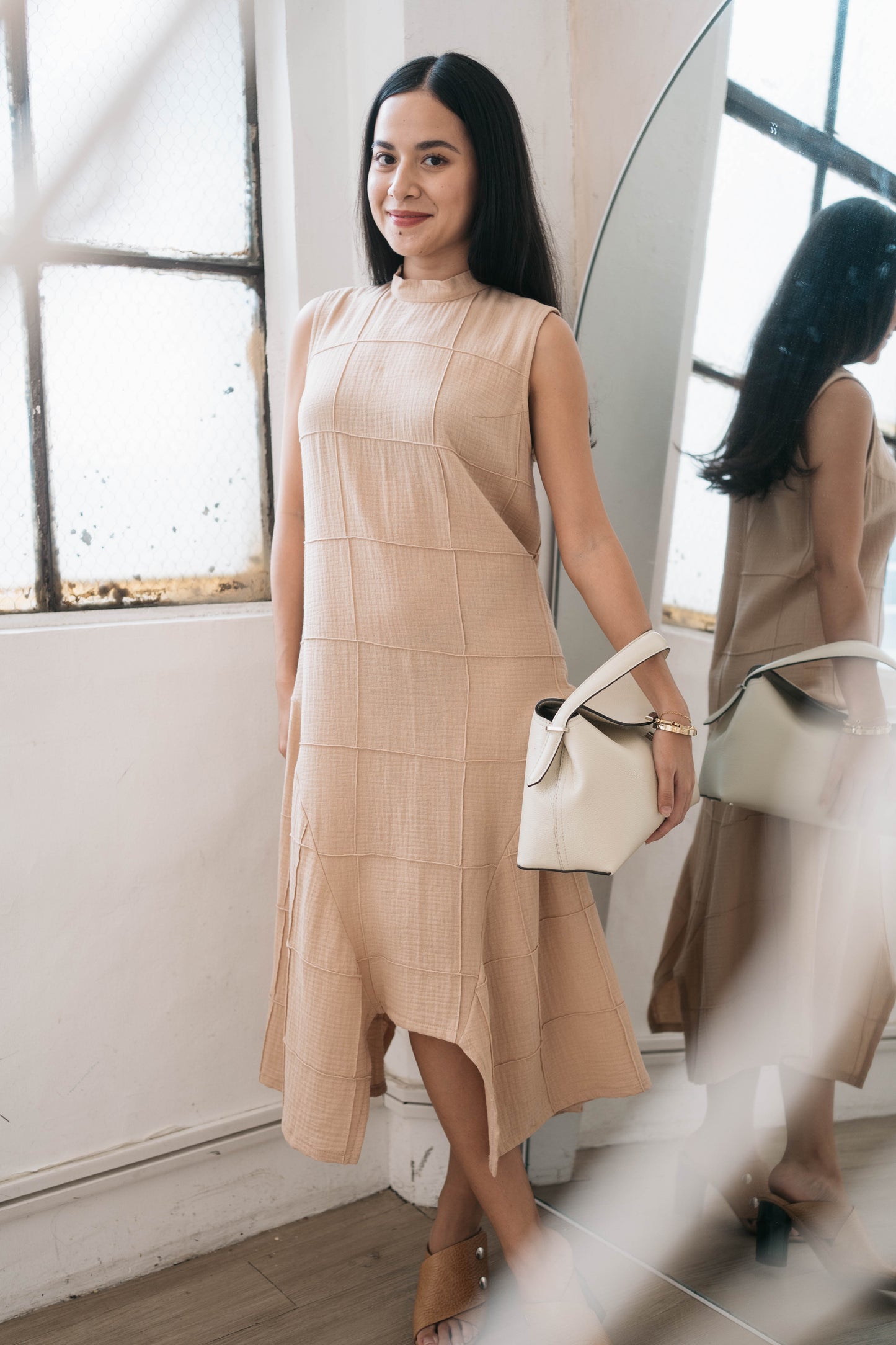 FRANCINE Stitched Dress LATTE