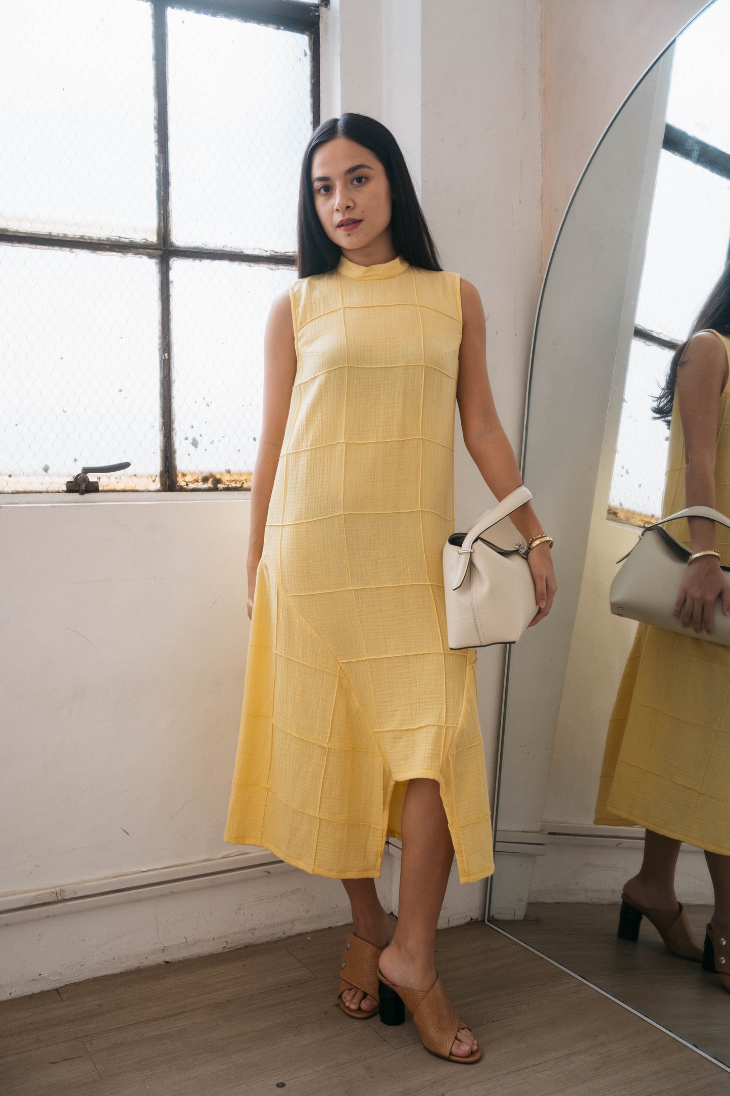 FRANCINE Stitched Dress YELLOW