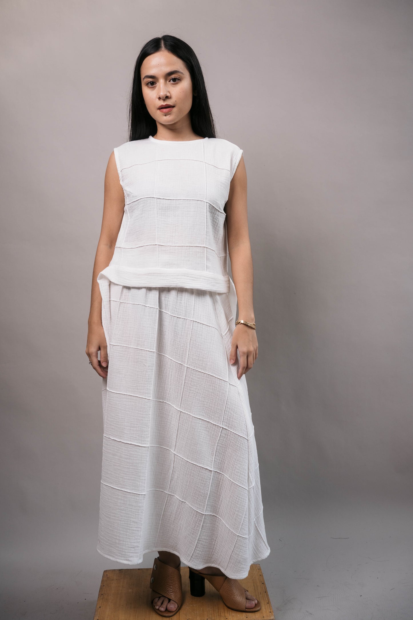 MAUD Stitched Top OFF WHITE