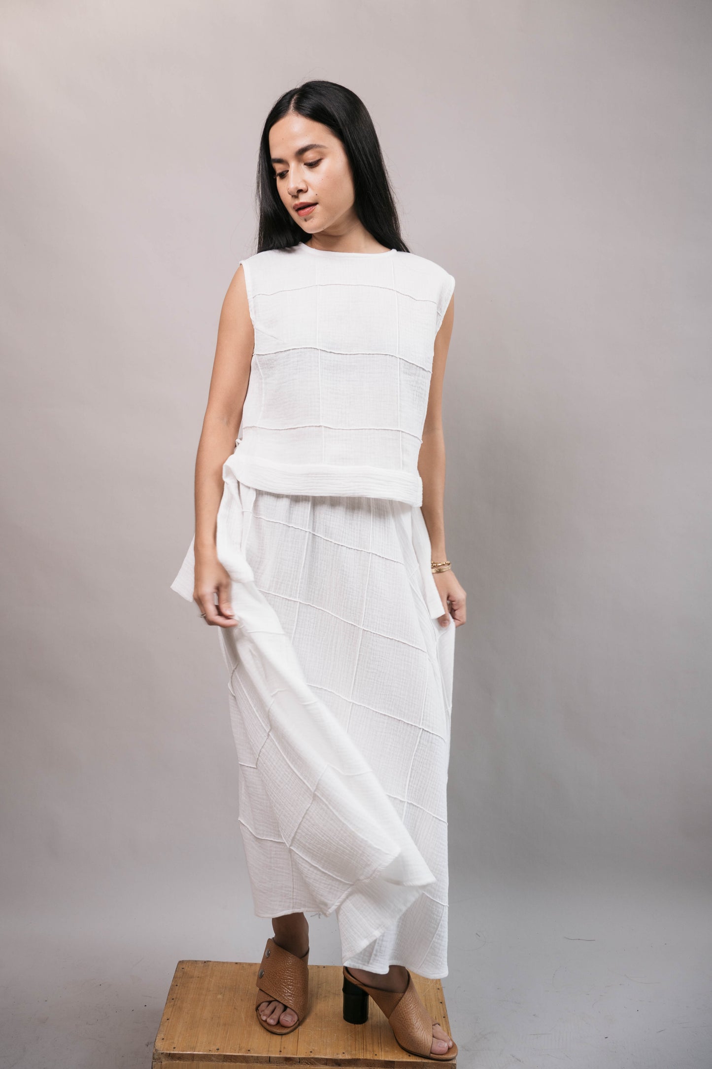 MAUD Stitched Top OFF WHITE