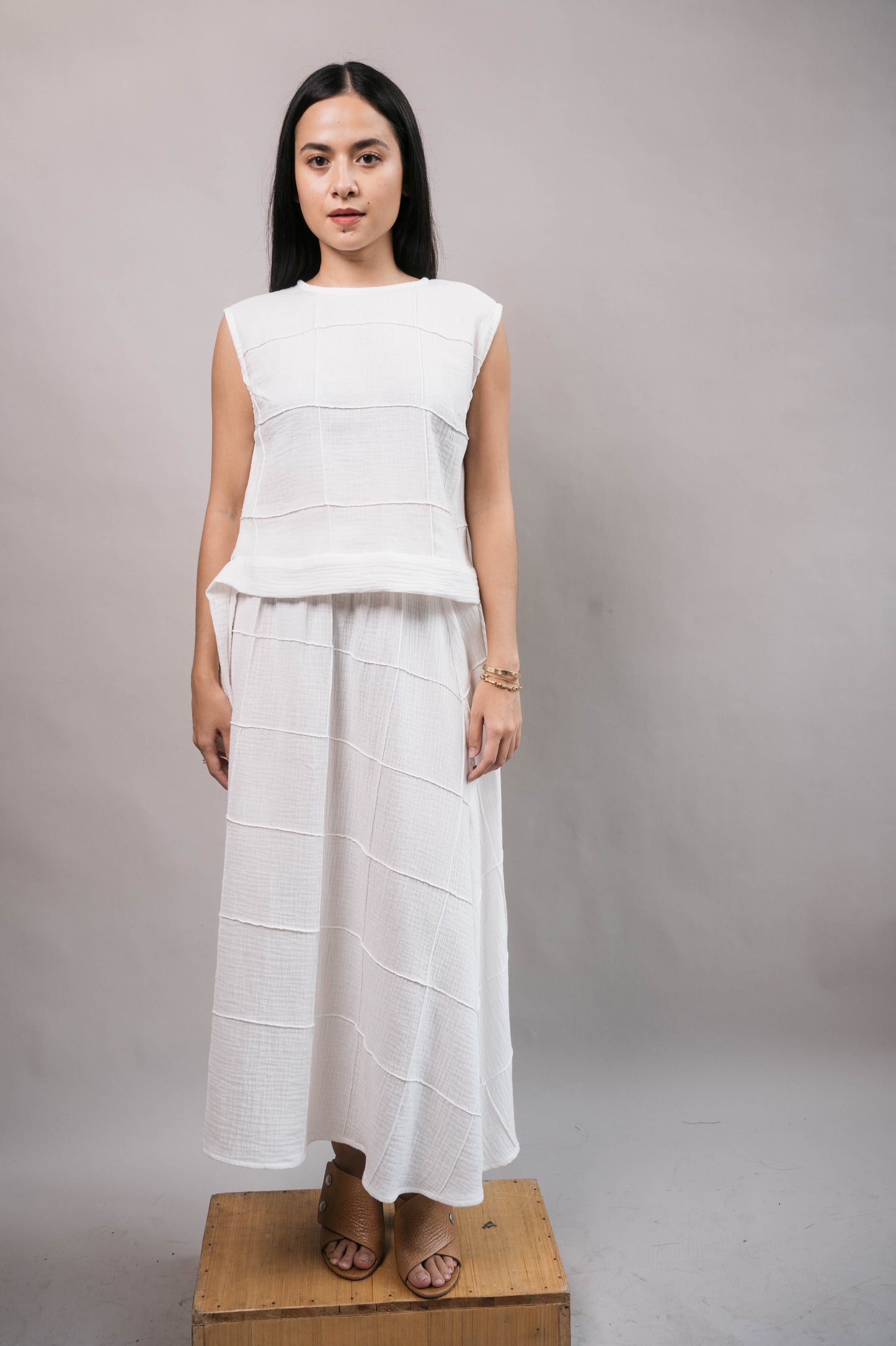 MAUD Stitched Skirt OFF WHITE