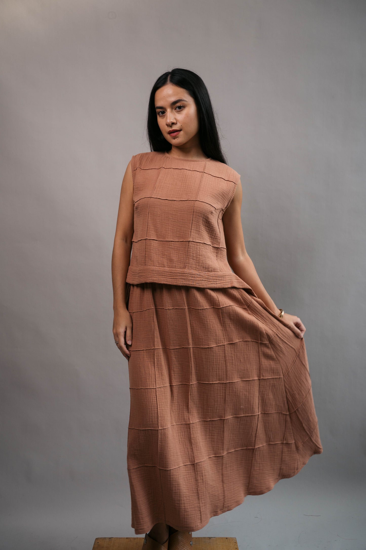 MAUD Stitched Skirt CARAMEL