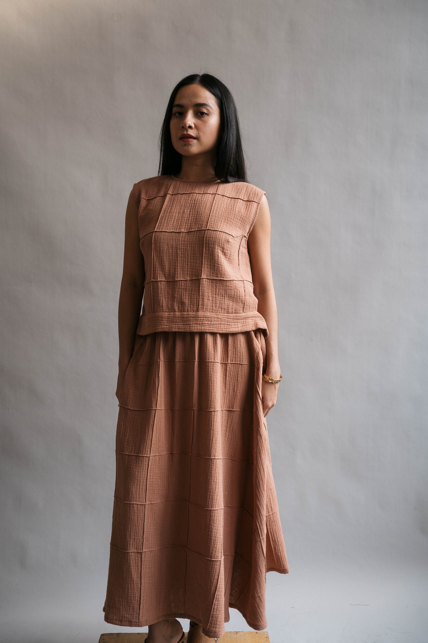 MAUD Stitched Top CARAMEL