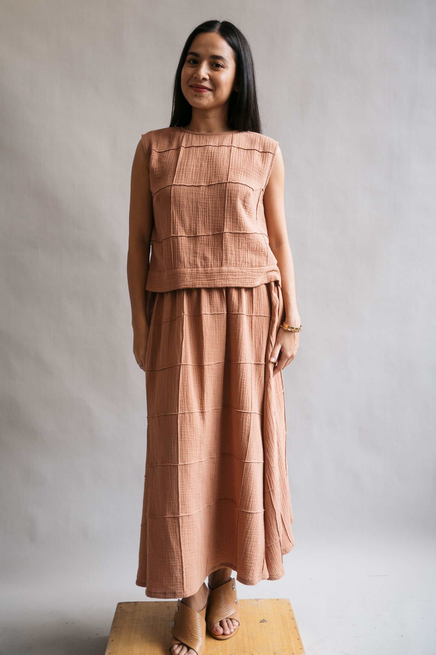 MAUD Stitched Top CARAMEL