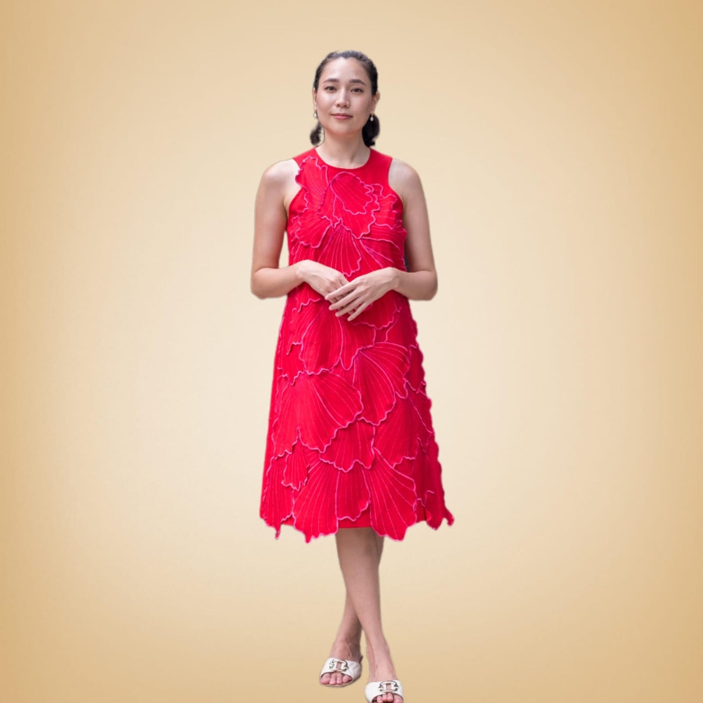 PANSY Petal Dress RED