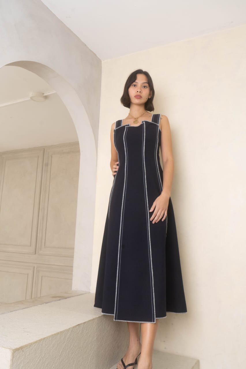 COLE Panelled Dress NAVY