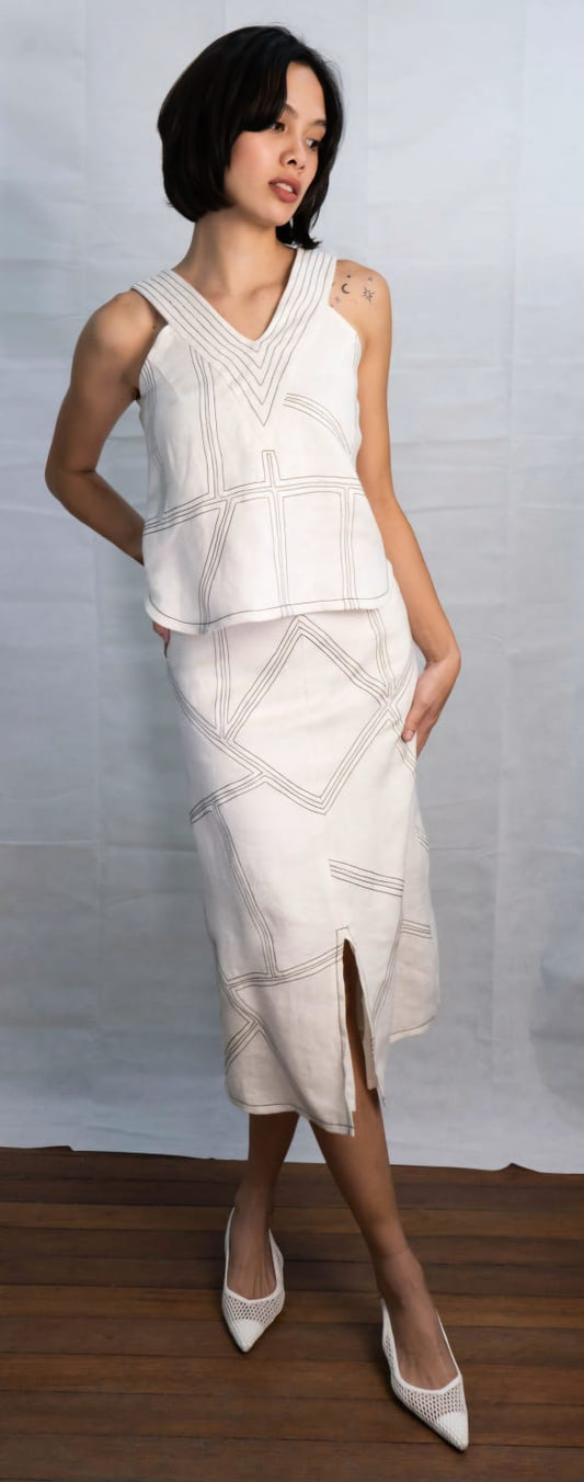 BELLA Skirt HAPSACK LINEN WHITE