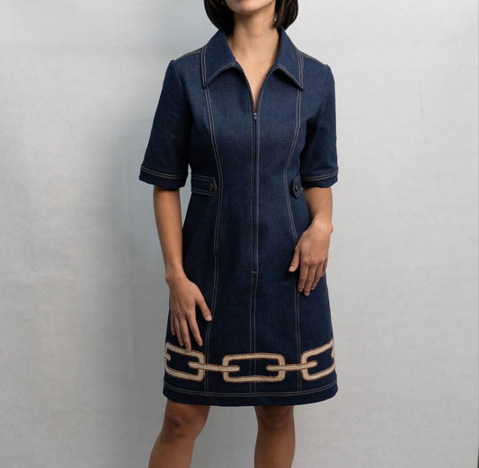 MICHIKO Zipper Dress NAVY