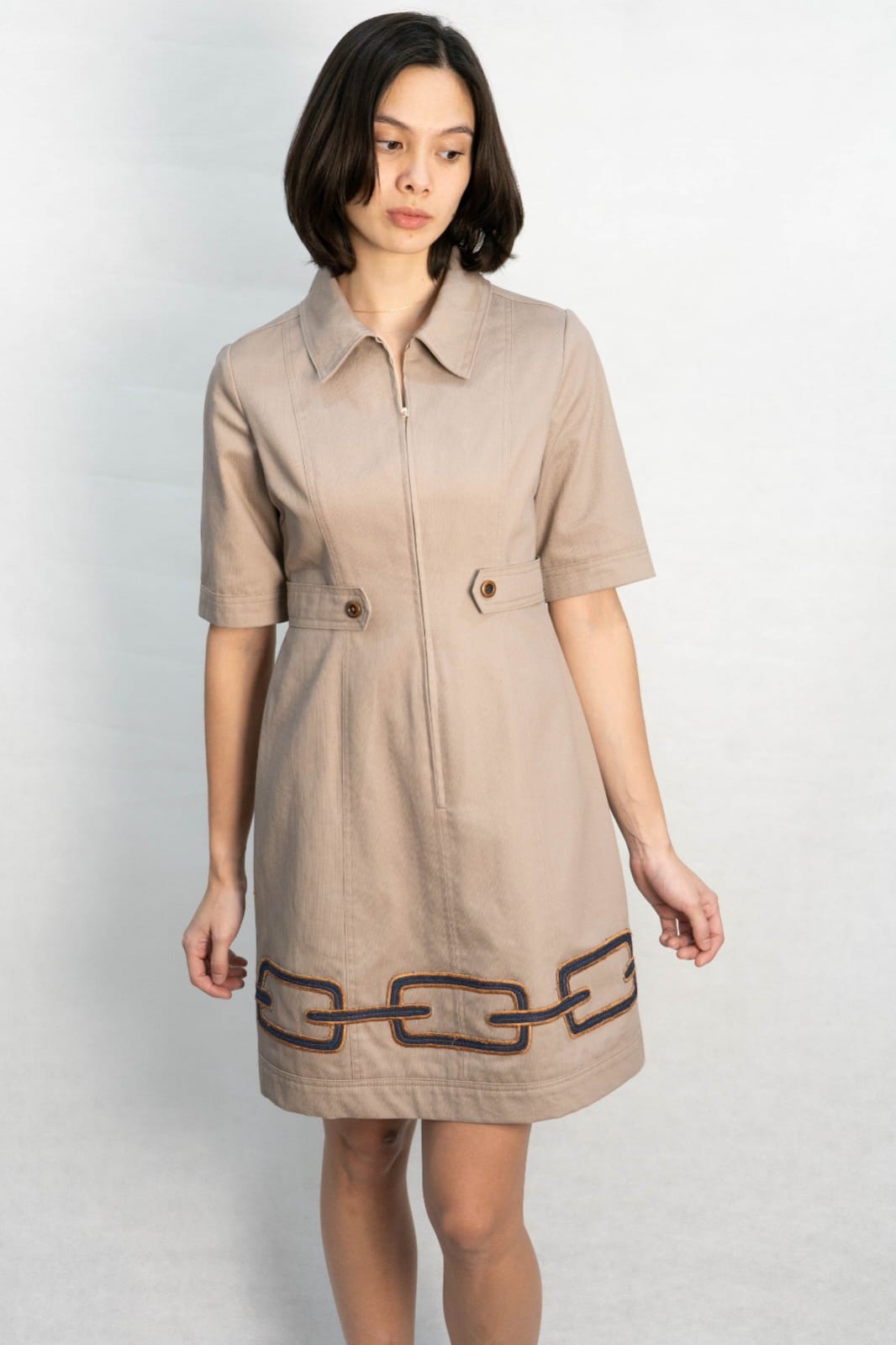 MICHIKO Zipper Dress TAUPE