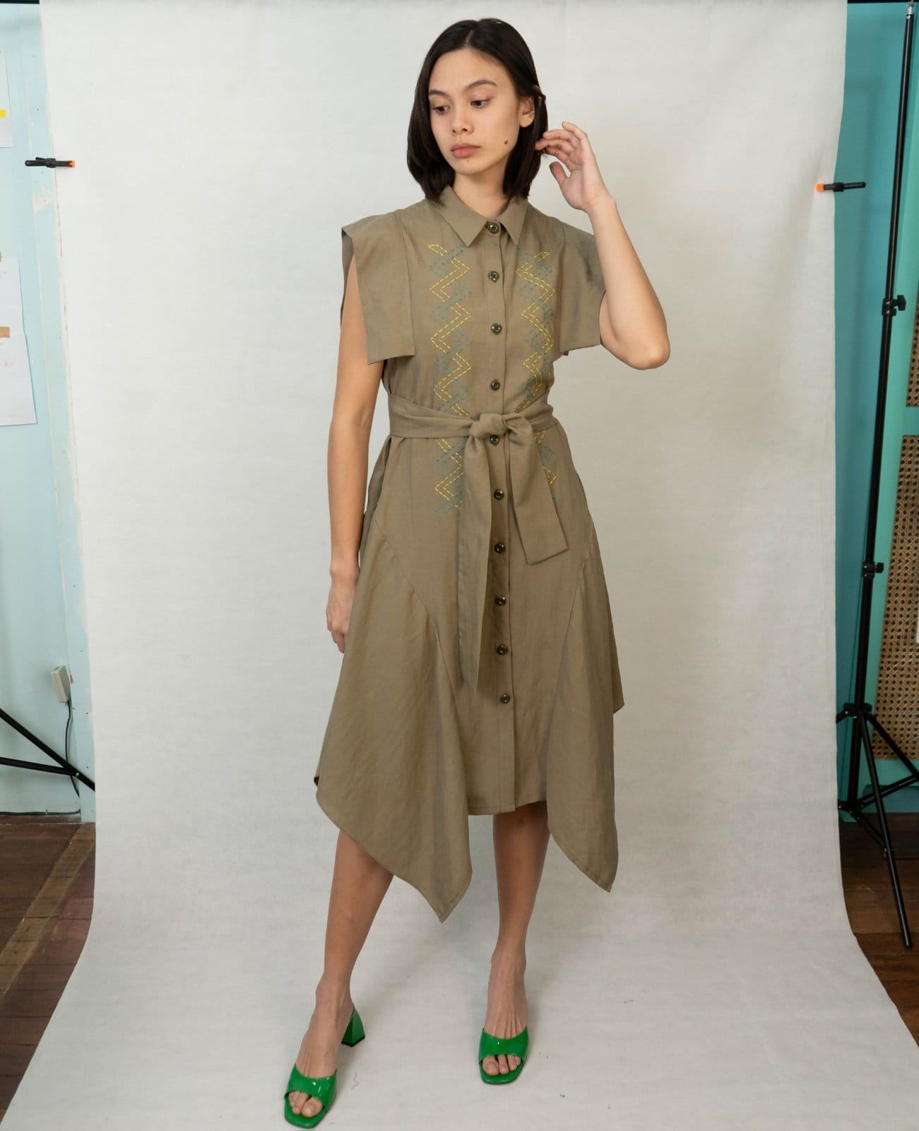 MAYA Shirt Dress OLIVE