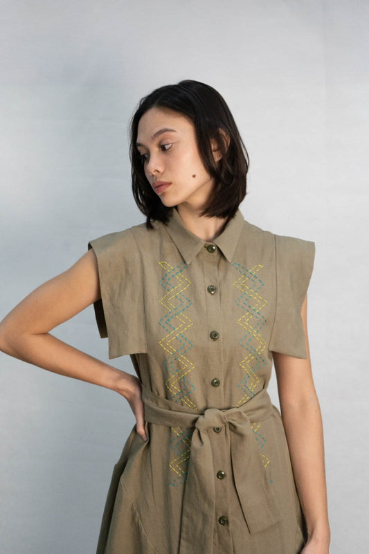 MAYA Shirt Dress OLIVE