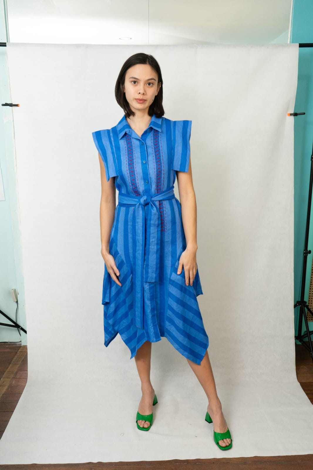 MAYA Shirt Dress BLUE POOL STRIPE