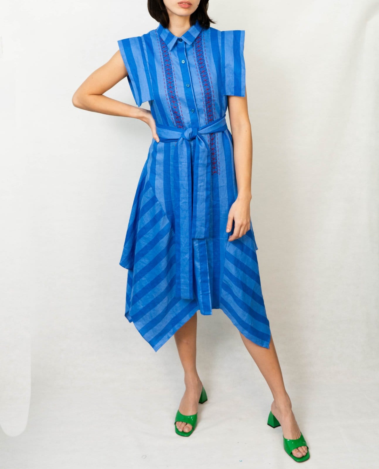 MAYA Shirt Dress BLUE POOL STRIPE