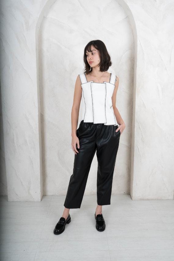 WILLOW Top WHITE DENIM