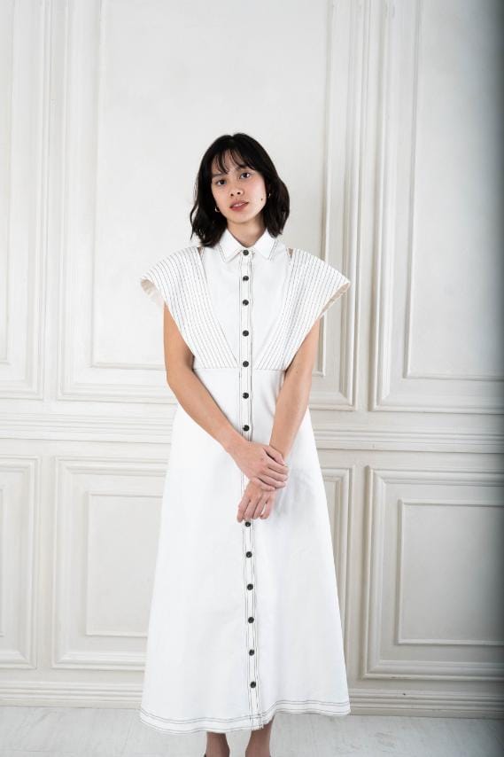 PERT Dress WHITE DENIM