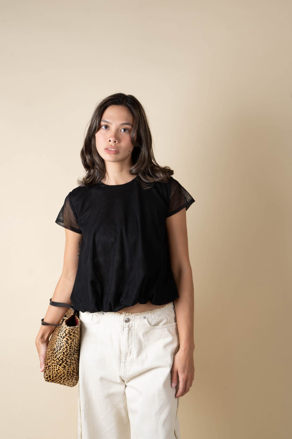 JAIME Bubble Top BLACK TULLE