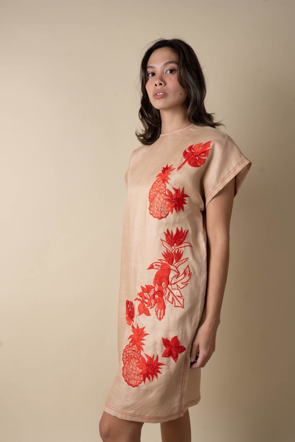 ARIS Dress KHAKI / RED