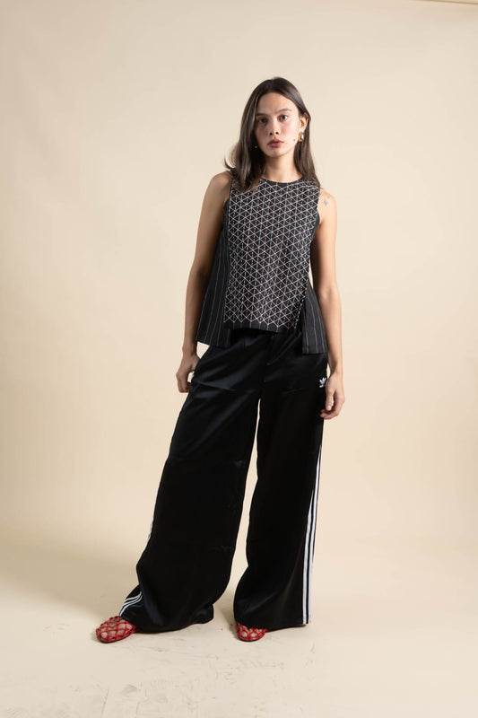 NADINA Sleeveless Top BLACK STRIPE