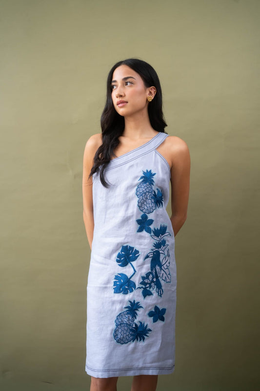 ARIS One Shoulder Dress BLUE