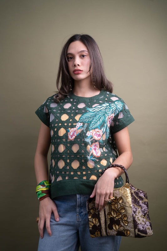 HANA Short Sleeve Top GREEN
