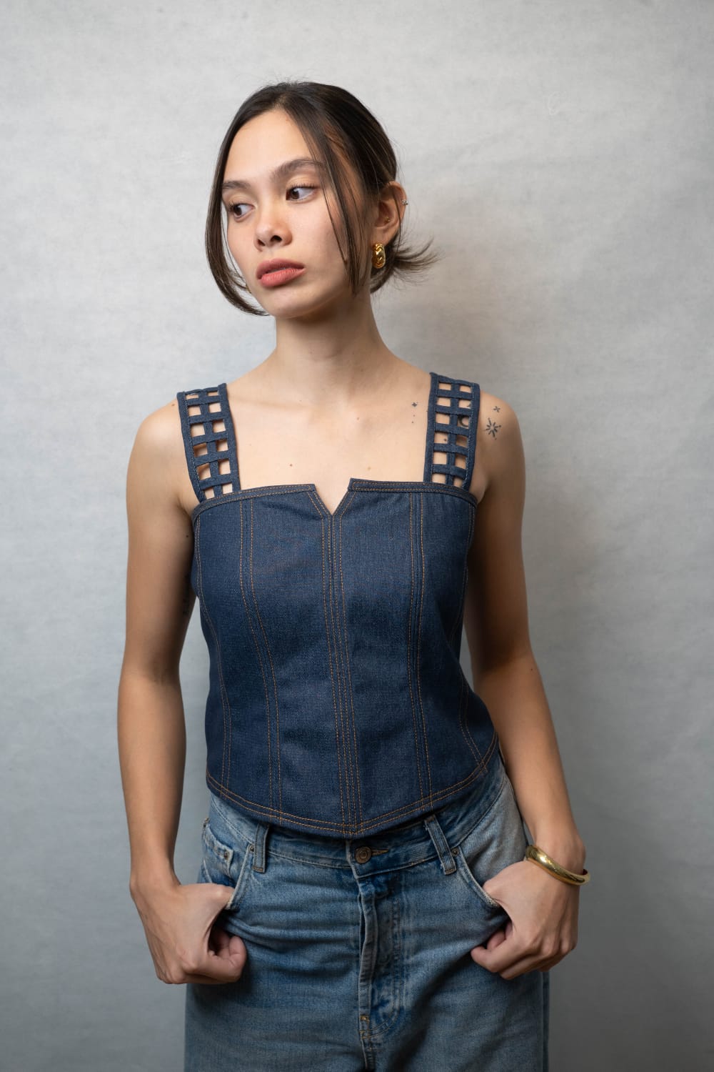LULU Corset Top DENIM