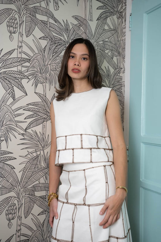 AMIE Top WHITE DENIM