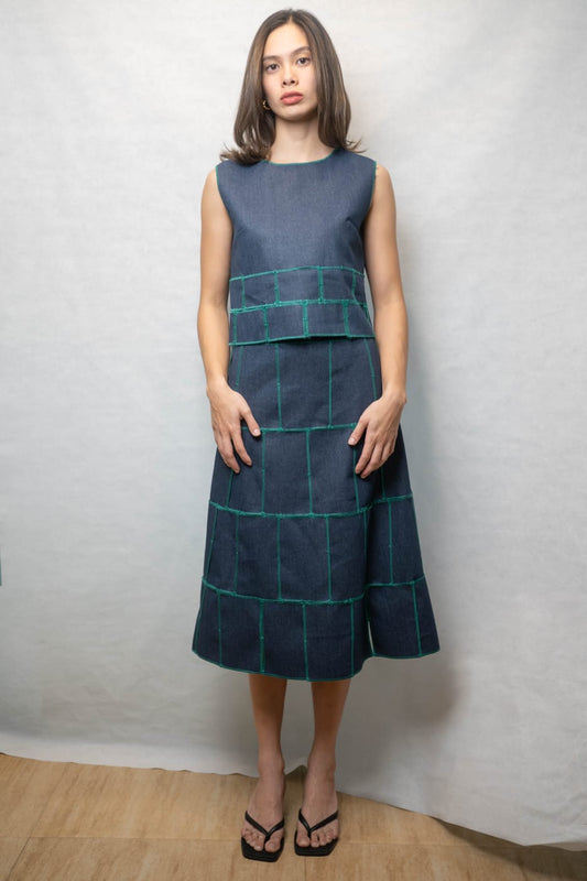 AMIE Top DENIM / GREEN MERROW