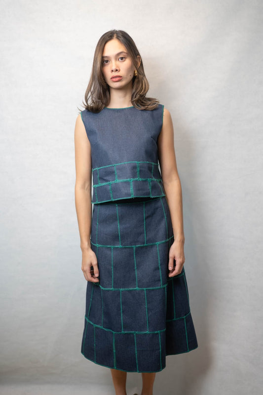 LIAM Skirt DENIM / GREEN MERROW