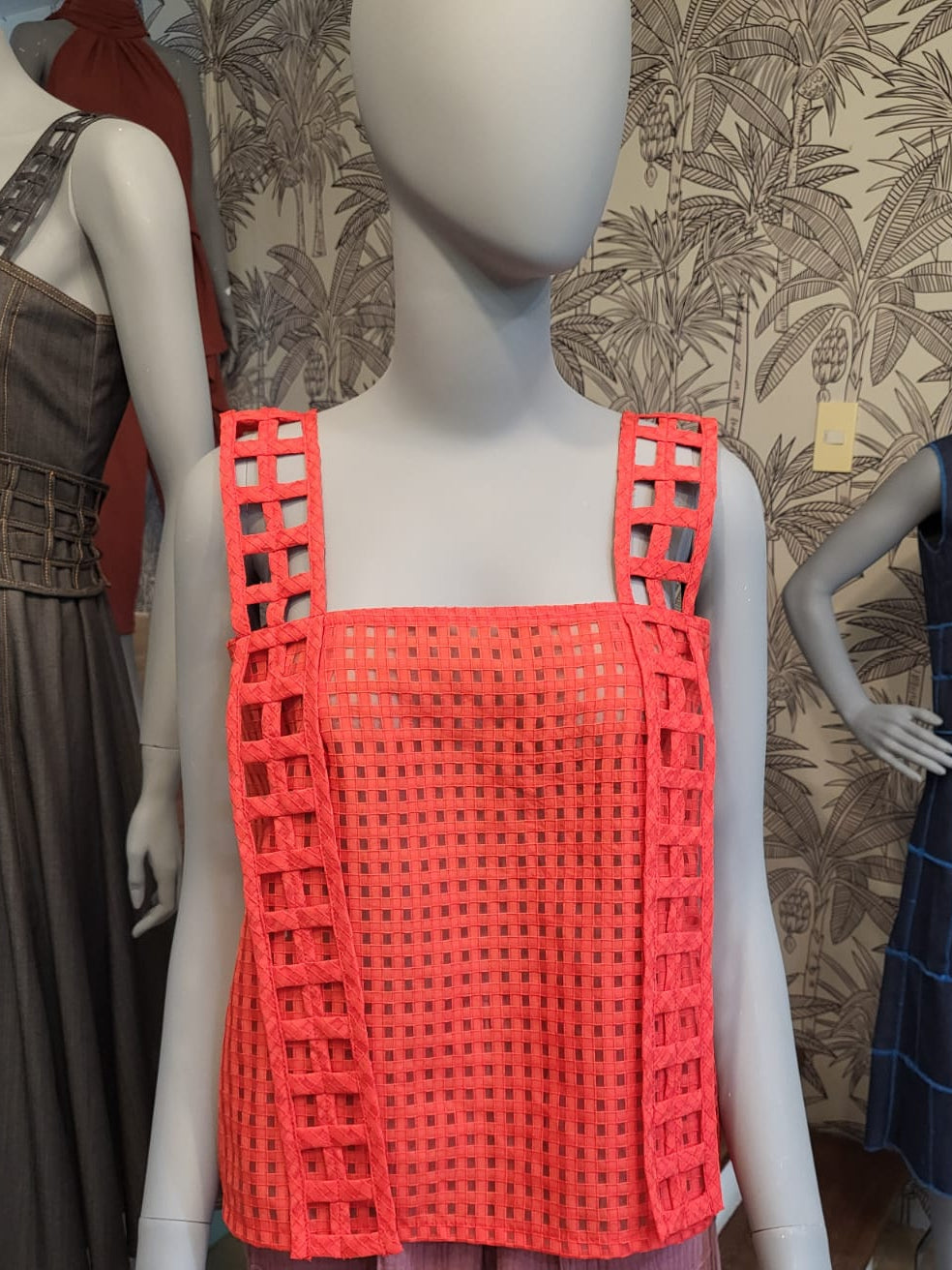 RINA Top RED ORGANZA