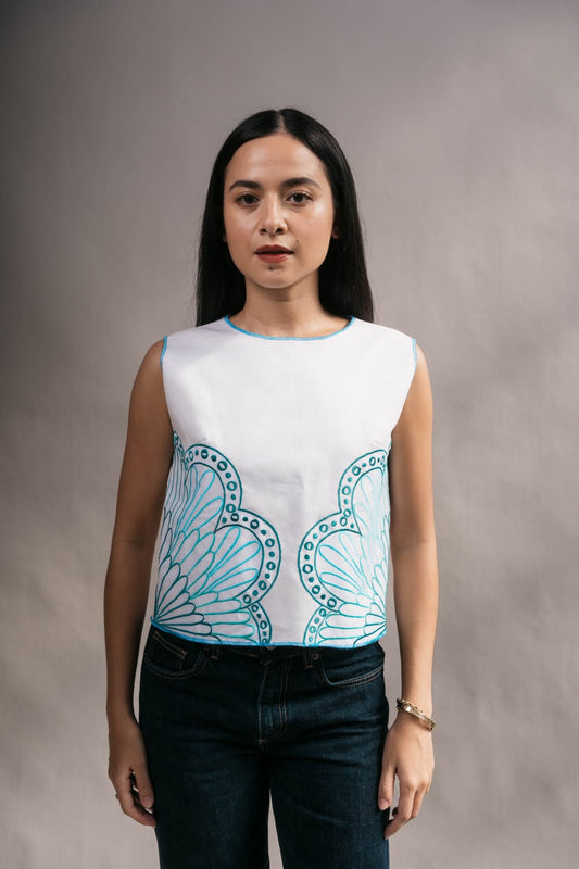 GARDEN Top TURQUOISE