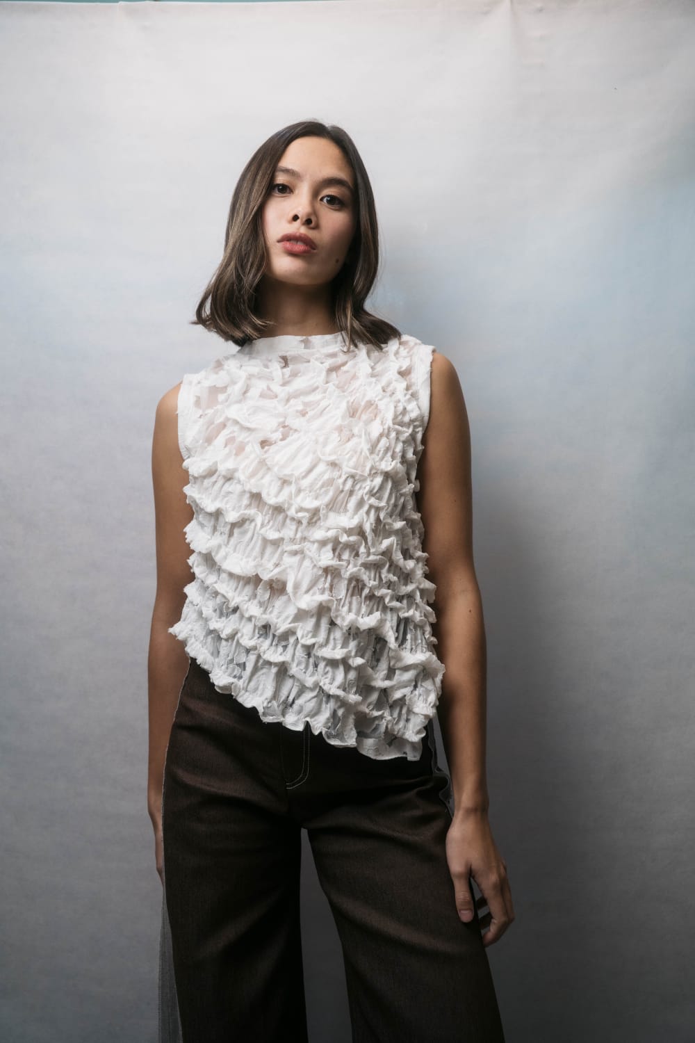 PIM Garter Top WHITE JACQUARD