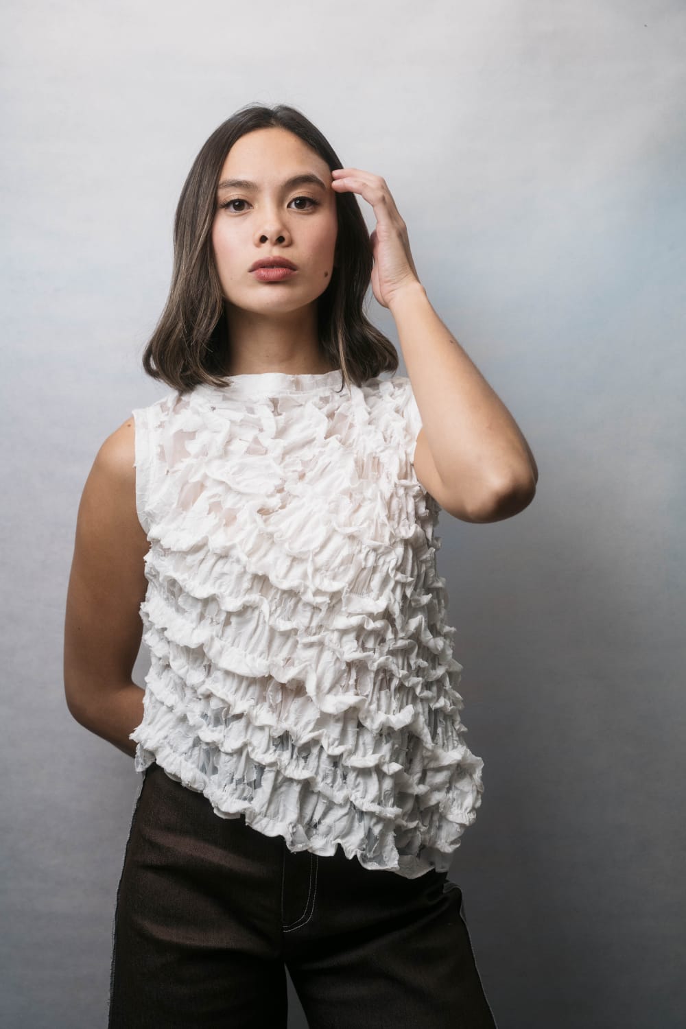 PIM Garter Top WHITE JACQUARD