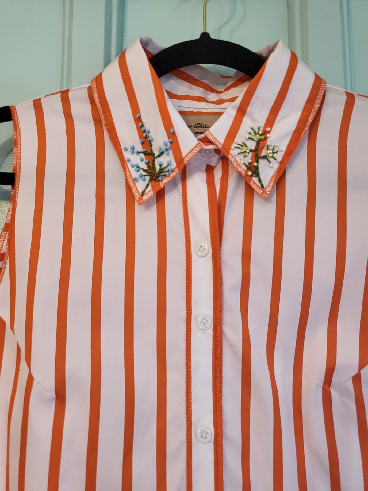 BINA Top ORANGE STRIPES
