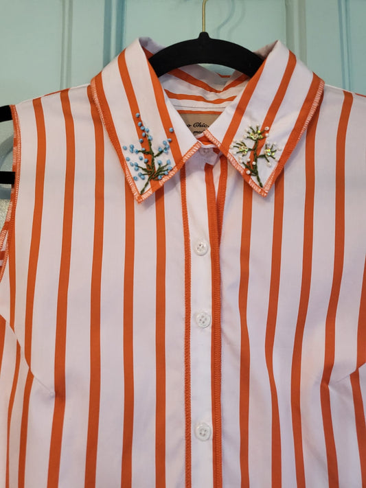 BINA Top ORANGE STRIPES