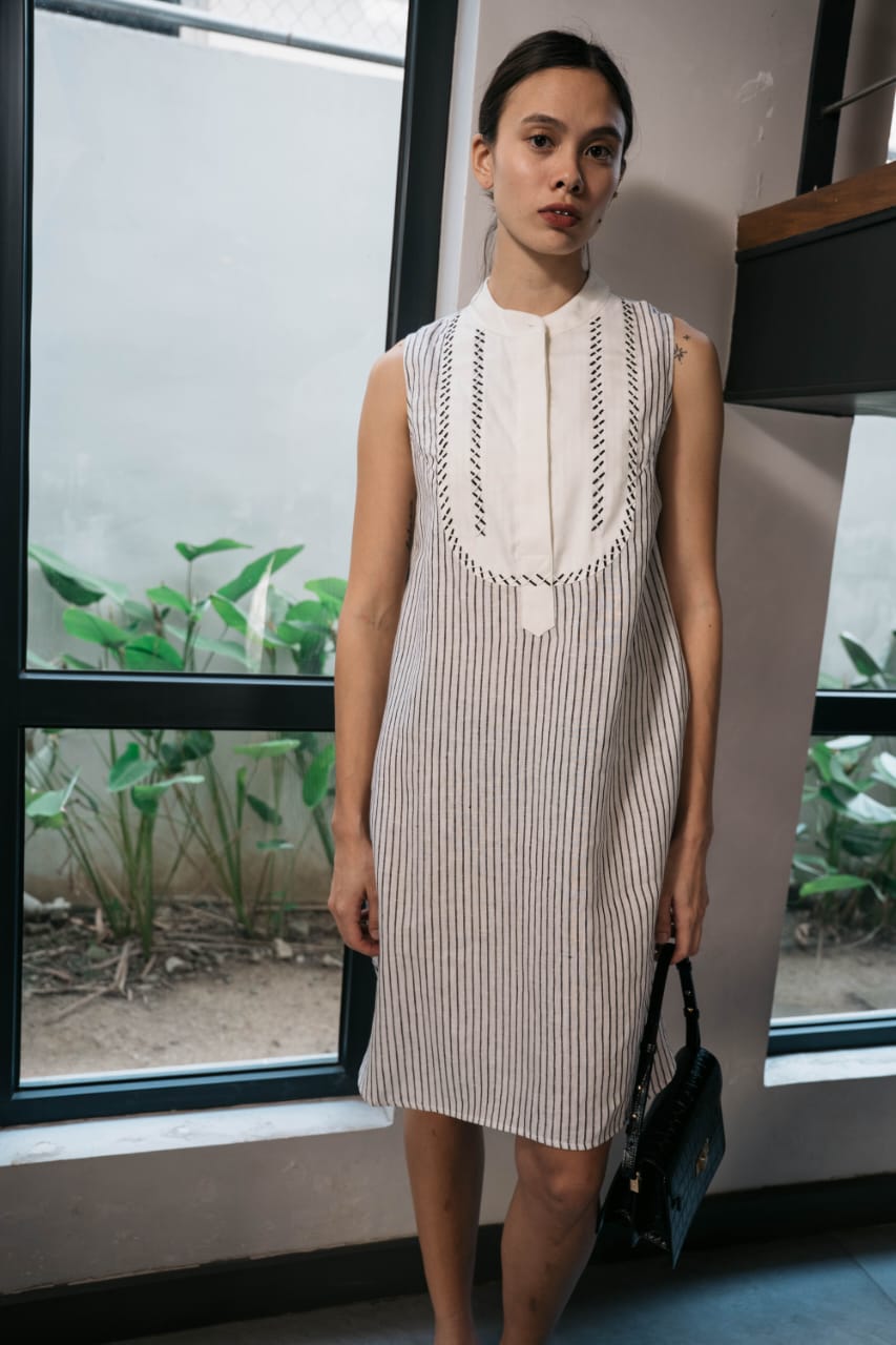 TEA Dress B&W STRIPES