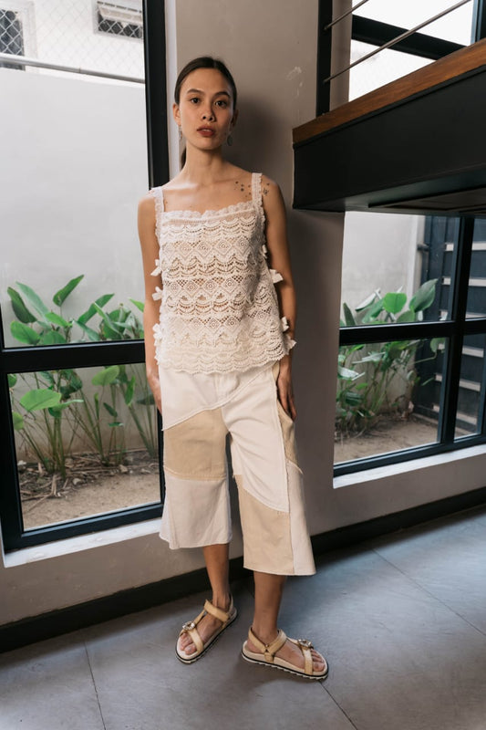 GEORGIA Upcycled Shorts WHITE