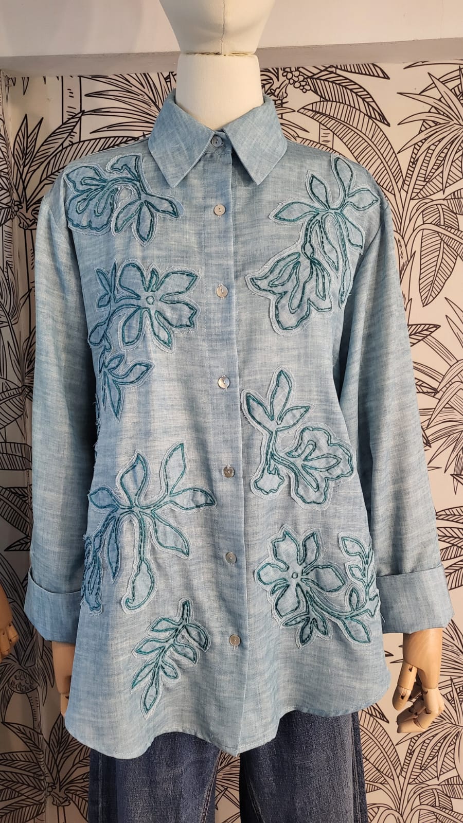 HINT Long Sleeve Top BLUE/GREEN