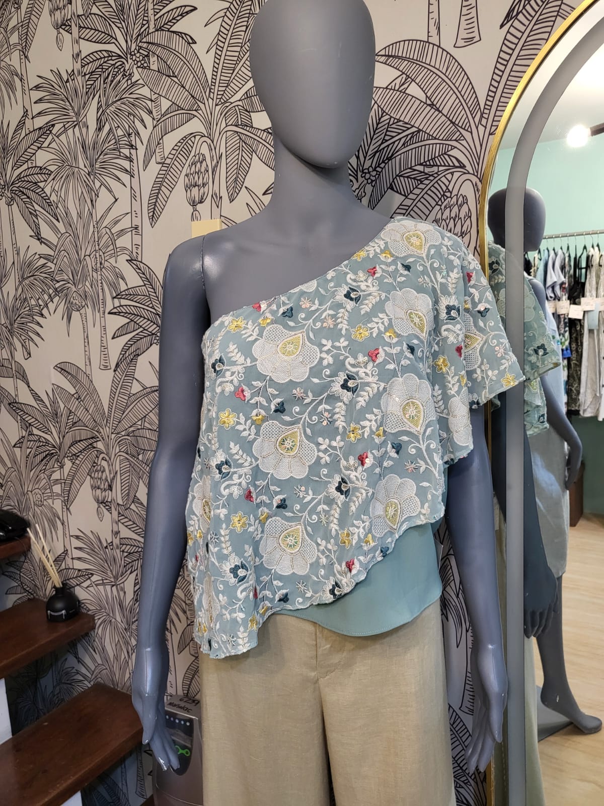 WILLOW One Shoulder Top BLUE