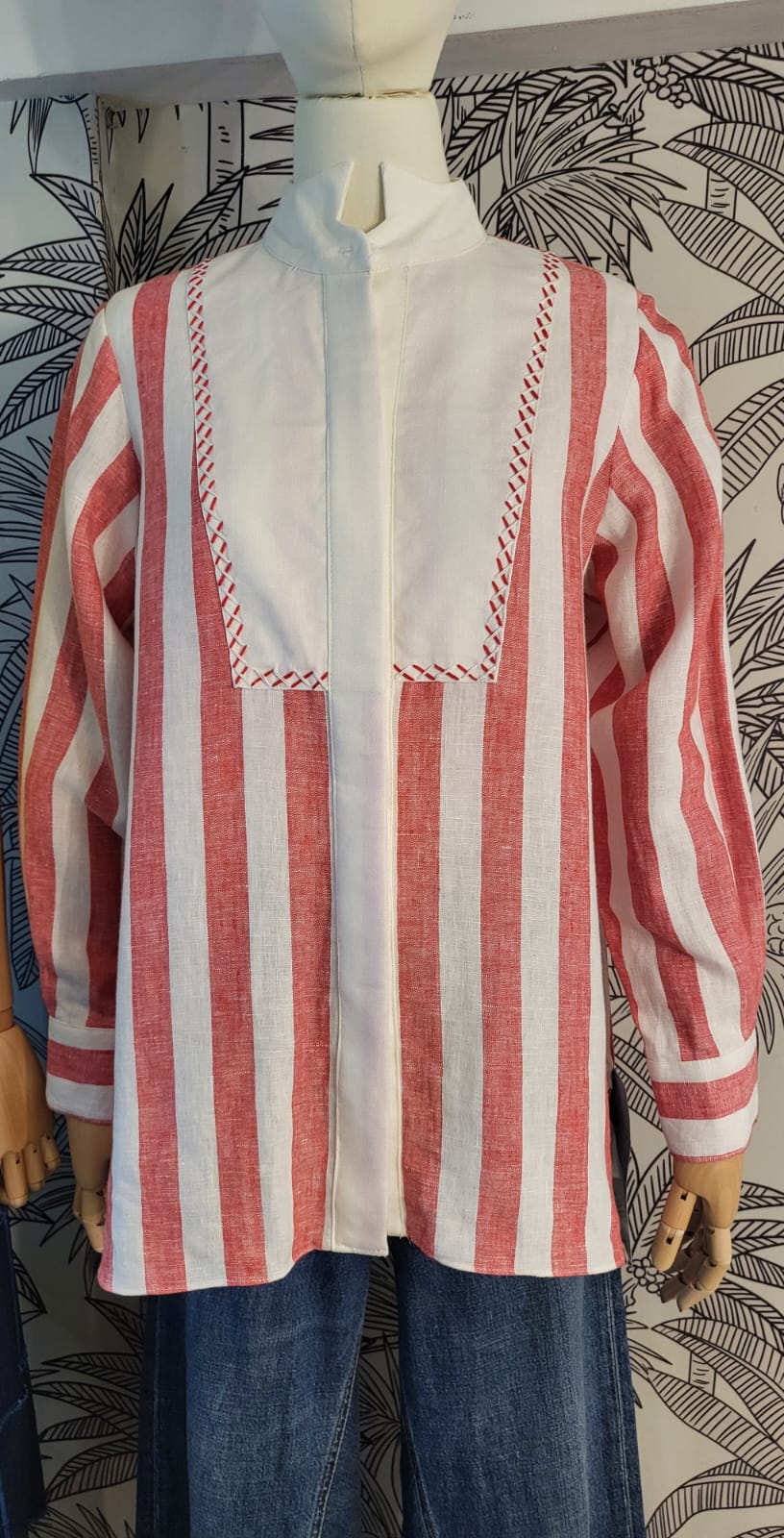 TEA Top RED STRIPES