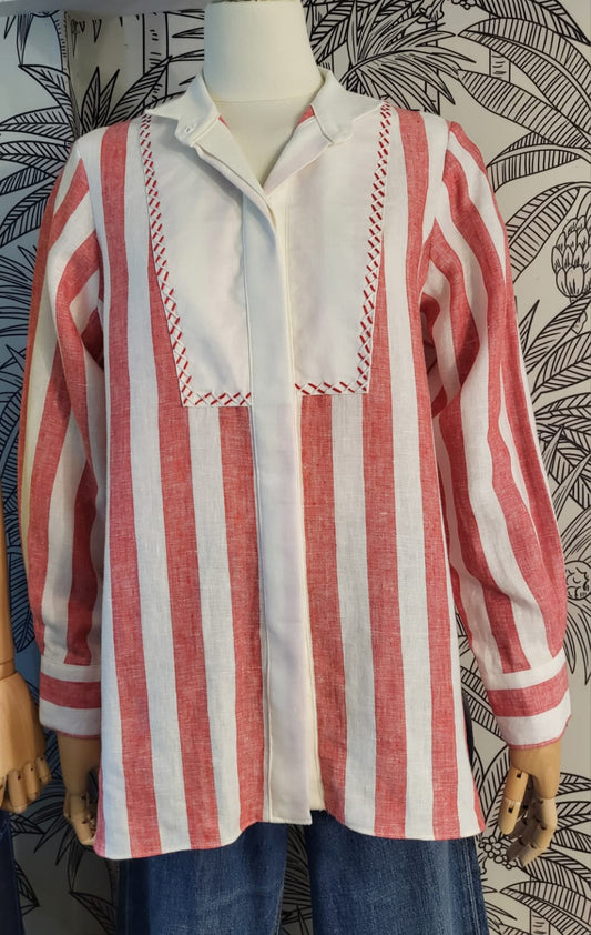 TEA Top RED STRIPES