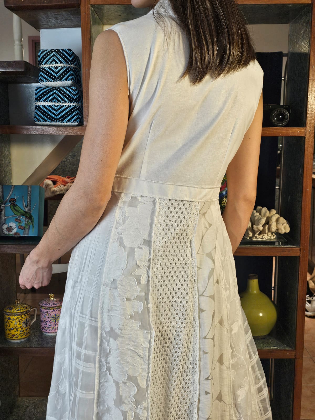 NOW Shirt Dress WHITE PATCHWORK