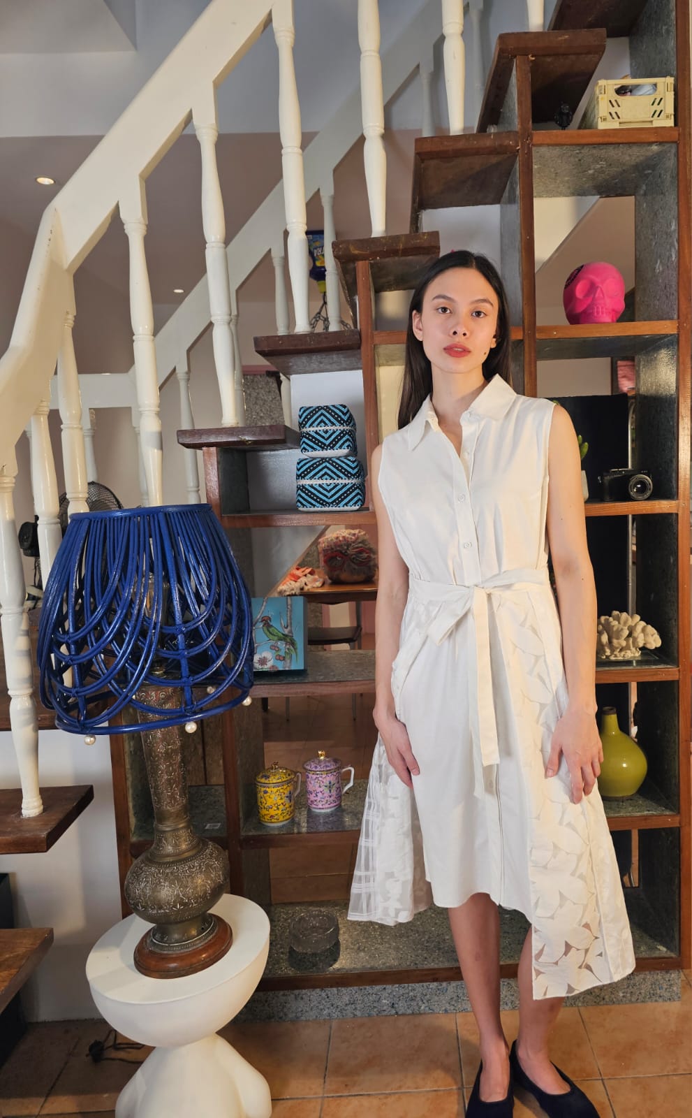 NOW Shirt Dress WHITE PATCHWORK